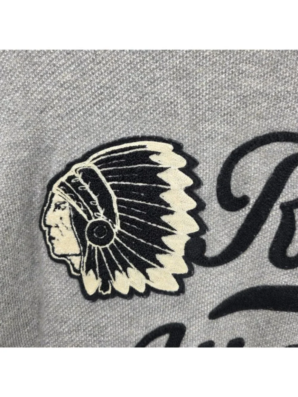 Vintage Polo Ralph Lauren Jacket Mens M Gray Varsity Indian Head Athletic Club